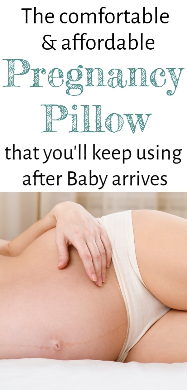 pregnant woman with pregnancy pillow
