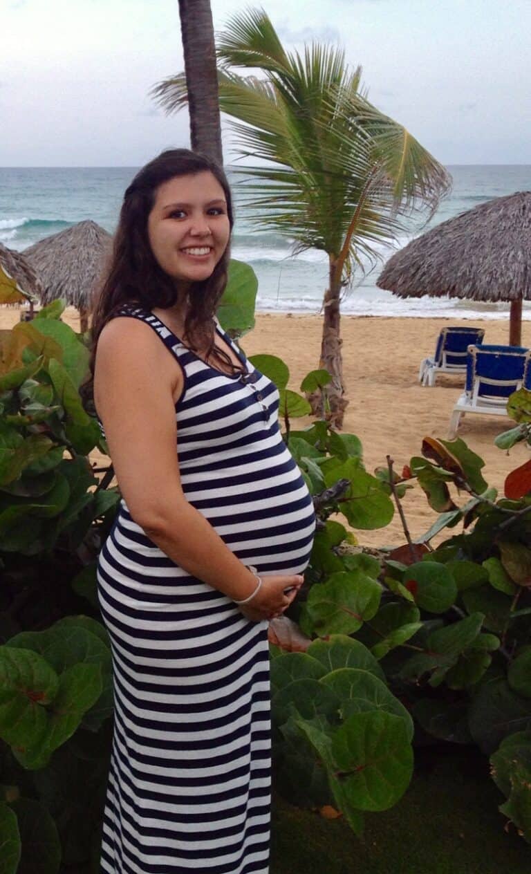 Pregnant woman during a summer pregnancy